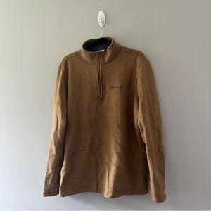 Columbia Men's Brown Pullover Sweatshirt Fleece 1/4 Zip Size Large